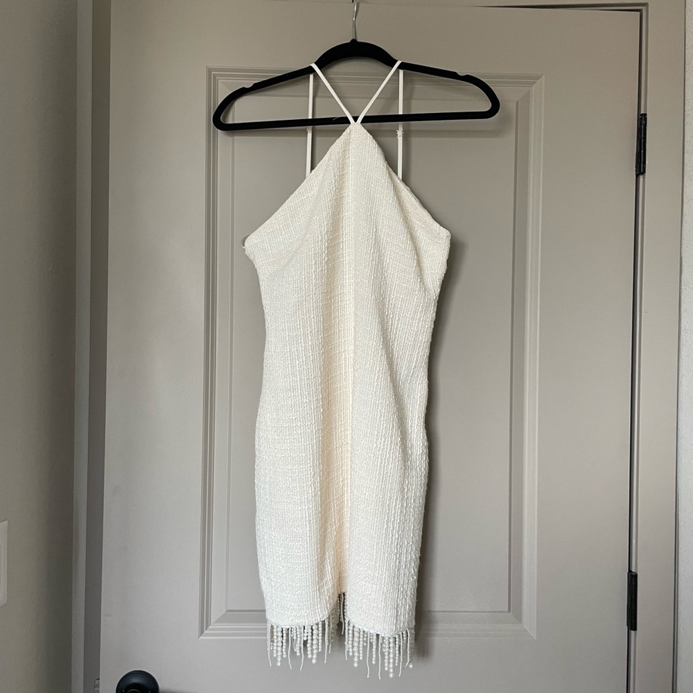 Jason Wu Tweed Dress with Pearl Strings, Size Small